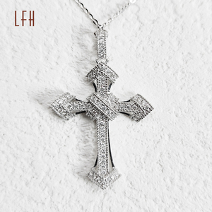 Colar pingente cruz dourada, joia dourada pingente cruz - Product Image 2