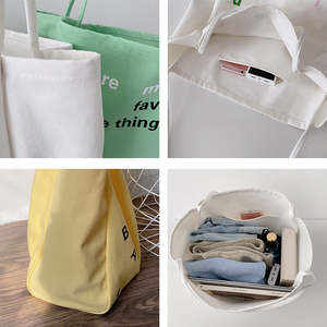 Sac fourre-tout en toile populaire et tendance pour femme, réutilisable, lavable, robuste, avec fermeture éclair, idéal pour le <span class=keywords><strong>travail</strong></span> et l'école - Product Image 6