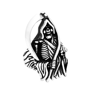 yunnique Grim Reaper Scythe <b>Ring</b> <b>Men's</b> Punk Style <b>Titanium</b> Steel Skeleton Design Fashion Jewelry Gift for <b>Men</b> - Product Image 5