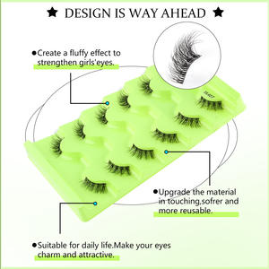 6 paires de <span class=keywords><strong>faux</strong></span> <span class=keywords><strong>cils</strong></span> demi-longueur, tige transparente, maquillage <span class=keywords><strong>naturel</strong></span> nude, allongement des <span class=keywords><strong>cils</strong></span>, réutilisables, best-seller transfrontalier - Product Image 3