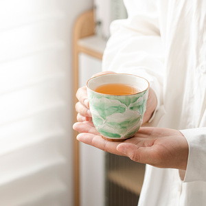 Taza de Té Pintada a Mano en Oferta, Platillo de Cerámica con Relieve, Juego de Café con MOQ Bajo - Product Image 6