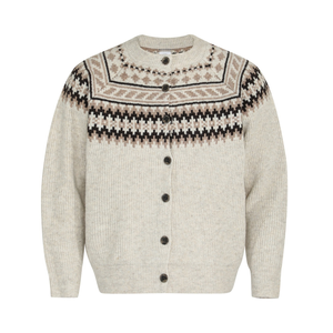 Pull en maille jacquard Fair Isle nordique <span class=keywords><strong>de</strong></span> luxe avec logo personnalisé, 100 % coton mérinos, standard, chaud, anti-rétrécissement, pour hommes - Product Image 1