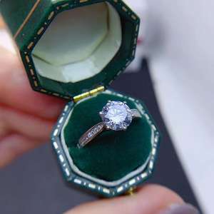 Nouveau Design Personnalisé Bon Prix Chaud Populaire 925 Sterling Silver VVS Moissanite <span class=keywords><strong>Eternity</strong></span> Gemstone Rings - Product Image 3