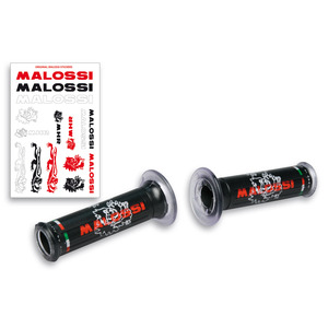 2 poignées noires avec poignée Ø 30 avec logo tribal Malossi-modèle sans fixation latérale - Product Image 1