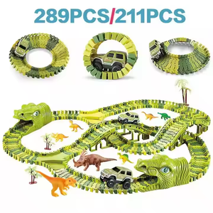 DIY Dinosaur Track Toys 320PCs Electric Rail Car Combinación gratuita Desarrollar juegos Puzzle Magic 7,5 cm Tracking Suit Dinosaur <span class=keywords><strong>Paradise</strong></span> - Product Image 5