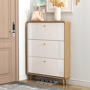 Zapatero Bicolor de Estilo Nórdico | Gabinete de Almacenamiento Multifuncional para Entrada o Pasillo - Product Image 2