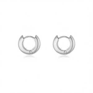 Amy Amy <b>Huggie</b> Earrings Stainless Steel <b>Silver</b> Plated Classic Women's Fashion Jewelry Gift China Made PE2071 - Product Image 3