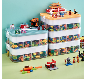 Crianças Grande Plástico Empilhável Toy Storage Box Home Organizer Container Bin com <span class=keywords><strong>Building</strong></span> Brick <span class=keywords><strong>Blocks</strong></span> Base - Product Image 6