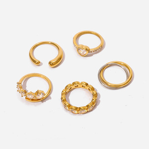 Women's Heart Shaped Zircon Ring Gold Tone Pave Setting Fashion Jewelry Gift Occasion - Product Image 1