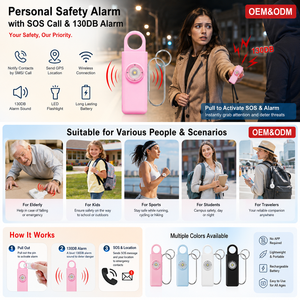 <span class=keywords><strong>Alarma</strong></span> de Seguridad Personal SOS de 130dB, Llavero con <span class=keywords><strong>Alarma</strong></span> de Pánico de Emergencia Recargable con Ubicación GPS para Mujeres, Seguridad en Viajes - Product Image 2