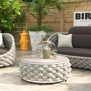 Modernes Aluminium Seil Terrassentor Garten-Set Hinterhof-Gartensofa UV-beständig geflochtenes Außenmöbel wasserdichtes Gartensofa-Set