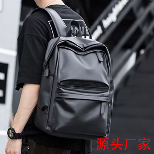 Men's Leather <b>Backpack</b> <b>Large</b> Capacity 36-55L Interior Compartment Everyday Use - Product Image 4