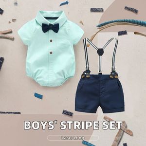Camisetas y Pantalones Cortos Casuales a Rayas de Manga Corta para Niños de 3 Años, Ropa de Algodón - Product Image 2