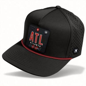 Gorra Snapback de 5 Paneles con Cuerda, Gorras Personalizadas con Orificios de Ventilación Cortados con Láser, Insignia de PVC en la Parte Delantera, Gorras de Alta Calidad, Proveedor de Gorras BSCI - Product Image 5