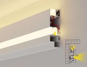 Nouvel article : éclairage LED de plafond anti-éblouissement à double paupière, profil en aluminium avec dissipateur thermique, diffuseur PC - Product Image 2