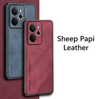 Étui de sensation de peau en cuir rétro de luxe pour Realme 14 Realme14 5G housse souple en Silicone mat antichoc pour Realme 14X 14T