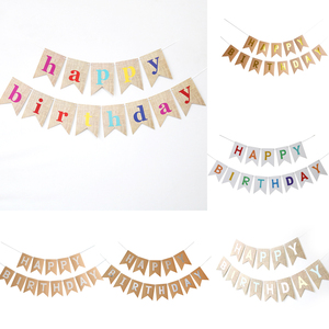 Bannière <span class=keywords><strong>Joyeux</strong></span> <span class=keywords><strong>Anniversaire</strong></span> en Papier Kraft, Bannières Suspendues pour Décoration Murale de Fête d'<span class=keywords><strong>Anniversaire</strong></span> - Product Image 4