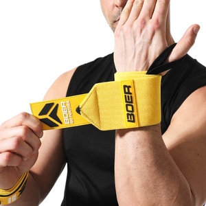 Professional Heavy Duty <strong>Weightlifting</strong> And Powerlifting Wrist <strong>Wraps</strong> With Adjustable Thumb Loop For Strength Training - Product Image 1