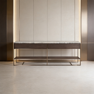 Diseño que ahorra espacio y almacenamiento, gabinete lineal de <span class=keywords><strong>2</strong></span> <span class=keywords><strong>metros</strong></span> para comedor o entrada, con marco de acero inoxidable, gabinete lateral para sala de estar - Product Image 1