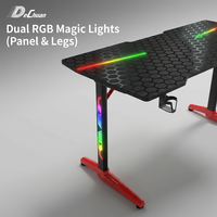 Table de jeu personnalisée, bureau d'ordinateur, impression de logo gratuite, LED RGB, vente en gros de bureaux et de chaises de jeu