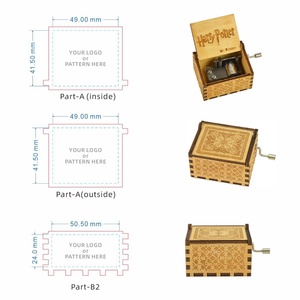 Caja de Regalo de Graduación con Caja de Música de Madera <span class=keywords><strong>en</strong></span> <span class=keywords><strong>Miniatura</strong></span> de 18 Notas con Manivela, Personalizable con la Melodía You Are My Sunshine - Product Image 5