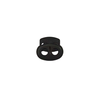 Serrure de cordon en plastique POM noir à 2 trous avec encoches latérales matériel de réglage de cordon de petite taille pour sac à dos sac 3-Pack