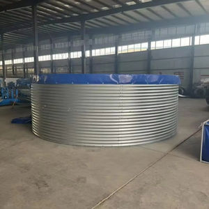 Tanque de Cultivo de Peces de Lona de PVC de Alta Densidad, Tanque de Cultivo de Peces Circular Móvil de Lámina Galvanizada para Piscifactoría - Product Image 1