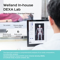 Balance connectée professionnelle Welland à 8 électrodes pour l'analyse de la composition corporelle avec poignée pour la salle de sport et le fitness, vente en gros OEM