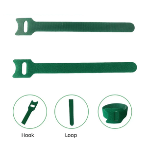 Attaches et sangles pour plantes en nylon vertes, réutilisables et réglables, avec attaches auto-agrippantes, idéales pour les plantes grimpantes et les guirlandes. - Product Image 2