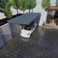 Abri voiture en aluminium durable, toit en polycarbonate ignifuge, structure en aluminium, abri pour 3 voitures, stationnement extérieur