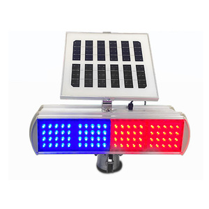 Feux de signalisation routière solaires LED HN9853 rouge et bleu en aluminium pour installation sur route - Product Image 4