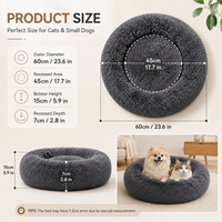 Lit pour chien d'intérieur XL, mignon, multicolore, luxueux, rond, en peluche, amovible, lavable en machine, vente en gros du fabricant