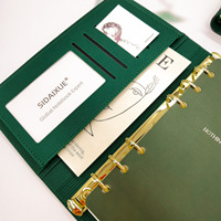 Carnet de notes en cuir PU de haute qualité personnalisé A5/A6, organiseur à feuilles mobiles, agenda, classeur avec stylo