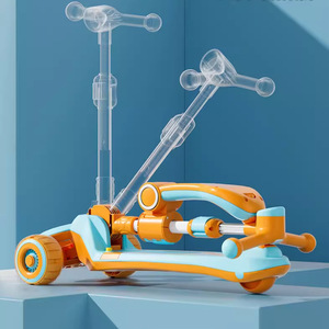 สกู๊ตเตอร์เด็ก 3 in 1 จักรยานทรงตัวพร้อมราวกันตก ปรับความสูงได้ พับเก็บได้ สำหรับเด็กอายุ 1-8 ปี - Product Image 2