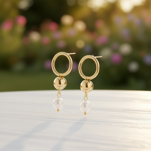 ต่างหูแฟชั่น DE PERLAS PE0521 สำหรับผู้หญิง เครื่องประดับคุณภาพสูง - Product Image 3