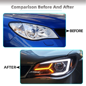 Conjunto de Faros LED para <span class=keywords><strong>Subaru</strong></span> <span class=keywords><strong>Impreza</strong></span> 2006-2007, Luces LED DRL, Señal de Giro, Lente de Proyector, Accesorios para Automóviles, Carcasa Negra - Product Image 3