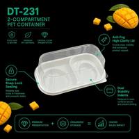 Conteneur à dessert carré en plastique PET jetable, durable et transparent avec couvercle pour sushi, salade, hamburger