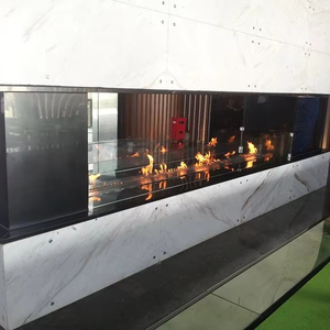 Insert de cheminée à éthanol moderne en acier inoxydable de 2300 mm avec télécommande pour une utilisation en intérieur dans les appartements et les villas - Product Image 1