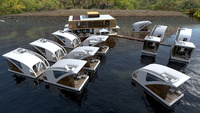 Bâtiment aquatique flottant d'hôtel de luxe, maison préfabriquée, bateau flottant, maisons, bateau, minuscule, maison, conteneur, maisons modulaires, mobiles