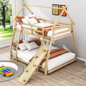 Culla Multifunzionale di Alta Qualità per Bambini, Letto per Neonati in Legno, Triangolo di Arrampicata con Scivolo - Product Image 1