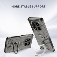 Étui de téléphone avec béquille en métal pour Redmi 14C/K80 Pro/Note 14 Pro Plus Turbo 4 - Mode Luxe Transparent, Anti-Chute