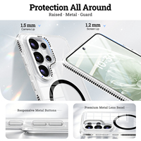 Coque de téléphone pour Samsung S26 Ultra avec support magnétique intégré, antichoc, design diamant scintillant, compatible Samsung S25 S24 S23 Ultra