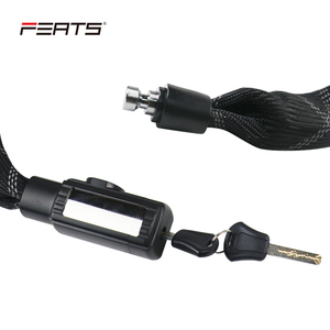 FERTS – serrure de vélo à chaîne épaisse en acier de 6mm, couverture réfléchissante <span class=keywords><strong>souple</strong></span> et solide, <span class=keywords><strong>antivol</strong></span> - Product Image 4