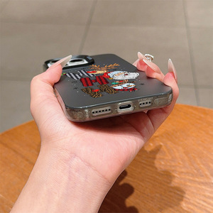 Cover per telefono con design Natalizio Renna e Babbo Natale, adatta per <span class=keywords><strong>iPhone</strong></span> 17 16 <span class=keywords><strong>Pro</strong></span> Max 15 14 <span class=keywords><strong>13</strong></span>, in materiale rigido PC+TPU con <span class=keywords><strong>protezione</strong></span> fotocamera - Product Image 4