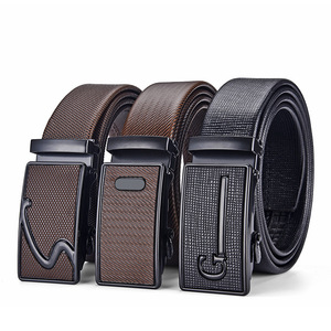 Yonger fabbrica uomo nero <span class=keywords><strong>marrone</strong></span> pelle classica <span class=keywords><strong>cintura</strong></span> Auto lucchetto fibbia cinghia a scacchi cricchetto <span class=keywords><strong>cintura</strong></span> - Product Image 1