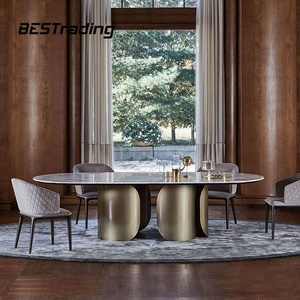Set Tavolo da Pranzo Moderno per Arredamento Casa, Tavolo <span class=keywords><strong>Rotondo</strong></span> in <span class=keywords><strong>Marmo</strong></span> con Sedie, Produttore di Pietra/<span class=keywords><strong>Marmo</strong></span>, 1 Pezzo - Product Image 3