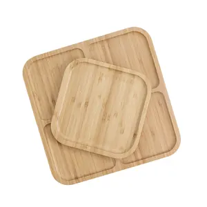 Wooden Rolling Tray Rectangle Small Middle Big Size Custom Logo Smoking Accessories Natural Bamboo Rolling Tray
