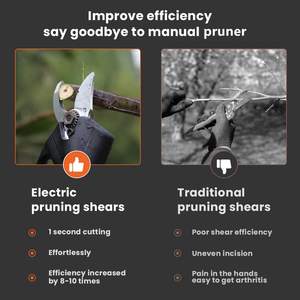 <span class=keywords><strong>Sécateur</strong></span> <span class=keywords><strong>électrique</strong></span> sans fil à moteur sans balais, capacité de coupe de 25 mm, pour <span class=keywords><strong>vigne</strong></span> et pommier, avec 2 batteries, OEM - Product Image 2