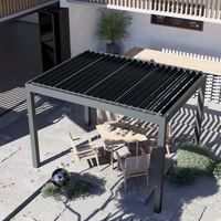 Bioclimatic Pergola en aluminium Toit à persiennes en aluminium Auvent électrique réglable pour terrasse de jardin Écran extérieur Pergola en option