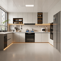 Cuisine modulaire Jianou avec four encastré, évier en panneau MDF écologique, design de cuisine extérieure, rangement multifonctionnel